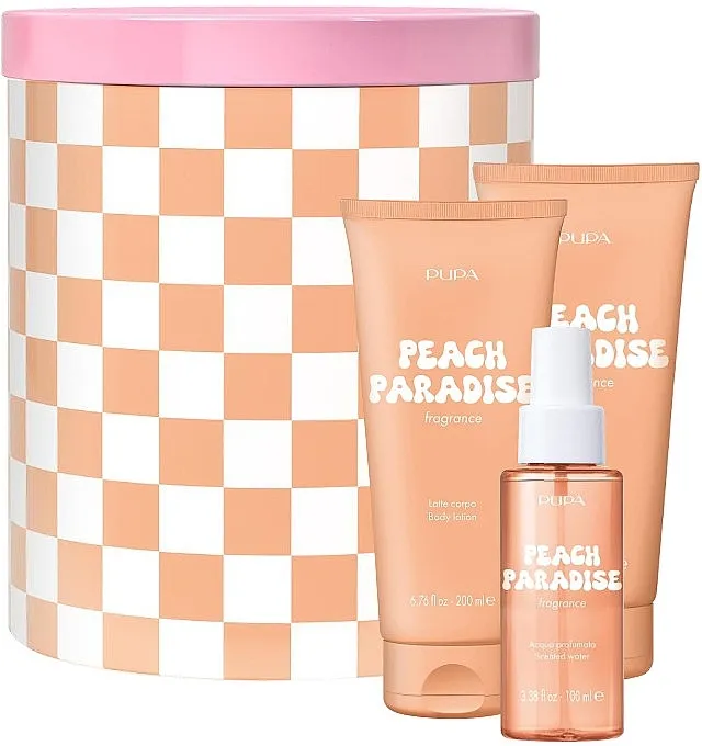 Set (mirisni/voda/100ml + š/njega/gel/200ml + b/losion/200ml) Pupa Peach Paradise