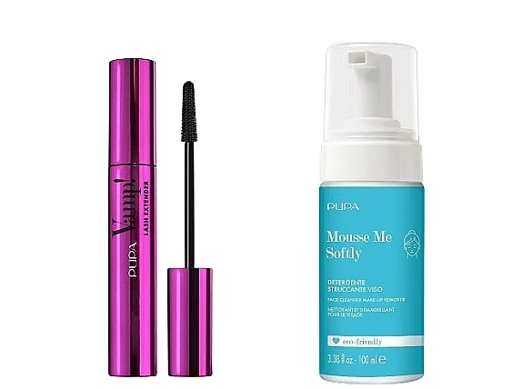 Set - [NAME_DESCR] Pupa Vamp! Lash Extender &amp; Mousse Me Softly (mascara/14ml+remover/100ml+bag/1pcs)