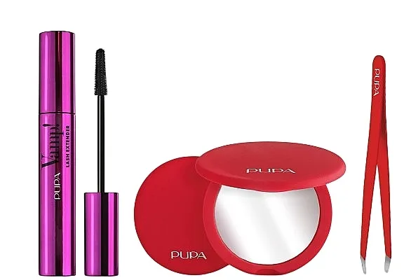 Set - NAME_DESCR Pupa Vamp! Lash Extender &amp; Tweezers &amp; Mirror (mascara/14ml+tweezers /1pcs+mirror/1pcs)
