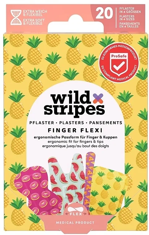 Set od flastera, 20 kom. Wild Stripes Plasters Finger Flexi Food