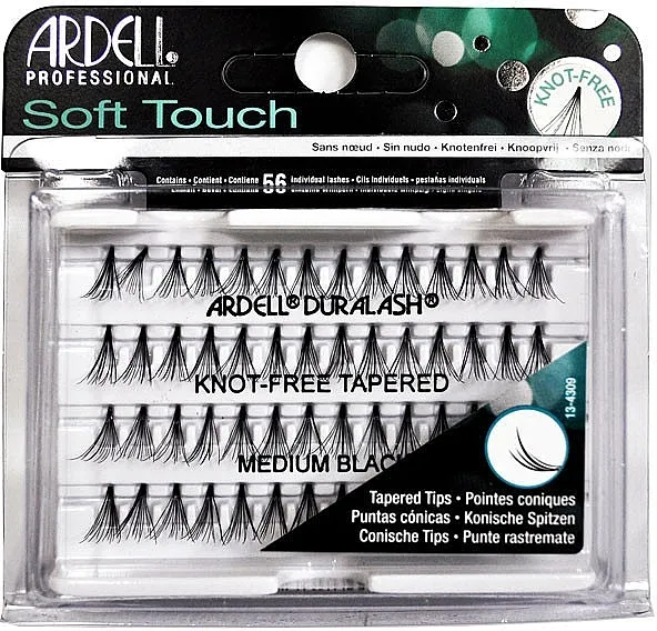 Set pojedinačnih umjetnih trepavica Ardell Soft Touch Duralash Medium Black Tapered Tips