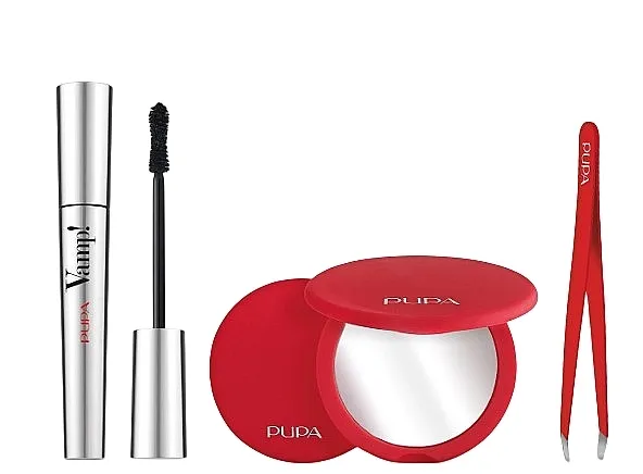Set Pupa Vamp! &amp; Tweezers &amp; Mirror (mascara/9ml+ mirror/1pcs+tweezers/1pcs)