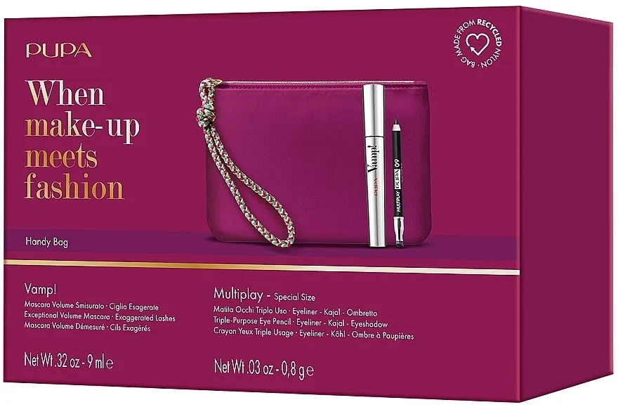 Set Pupa Vamp! Exceptional Volume &amp; Mini Multiplay (mascara/9ml + pencil/0,8g + bag)