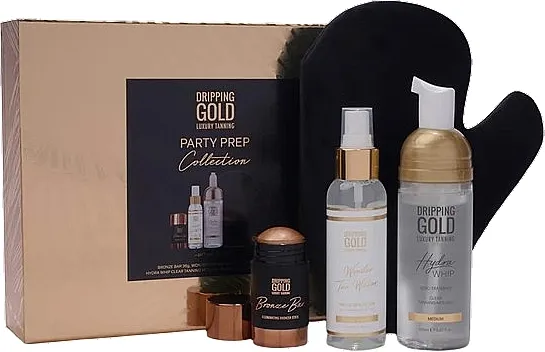 Set Sosu Dripping Gold Party Prep Set (spray/100ml + mousse/150ml + stick/36g + acc/1pc)