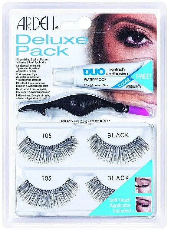 Set umjetnih trepavica Ardell Eyelash 105 Deluxe Kit Black