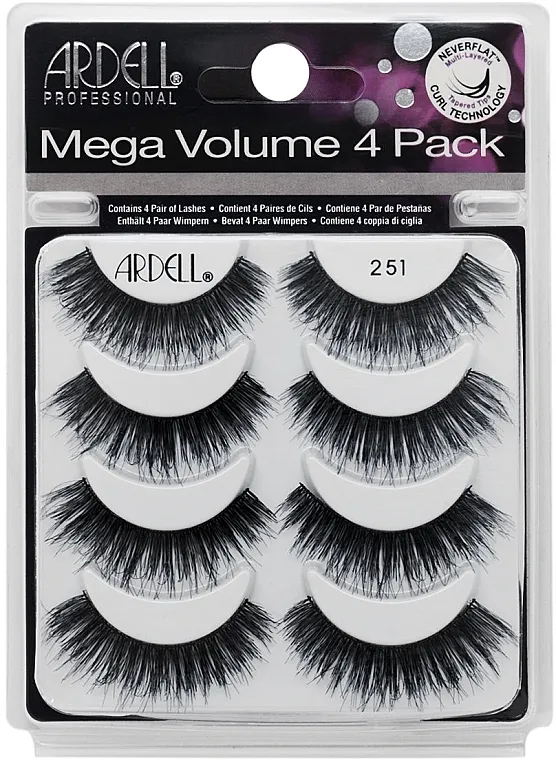 Set umjetnih trepavica Ardell Mega Volume 4 Pack 251 Lashes