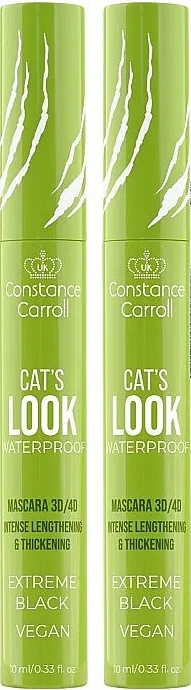 Set za šminkanje očiju Constance Carroll Duopak Mascara Cat`s Look Black + Blue (mascara/2x10ml)