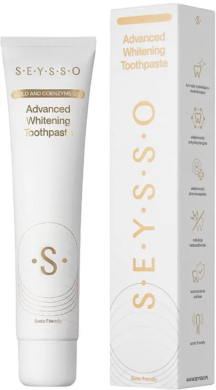 Seysoo Gold And Coenzyme Q10 Advance Whitening Toothpaste Pasta za izbeljivanje zuba sa zlatnim česticama