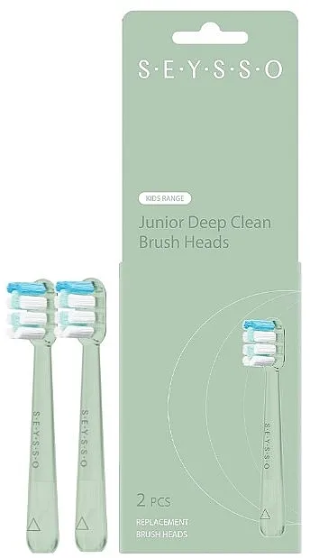 Seysso Junior Deep Clean Brush Heads Green Glave za električnu četkicu za zube, 2 kom.