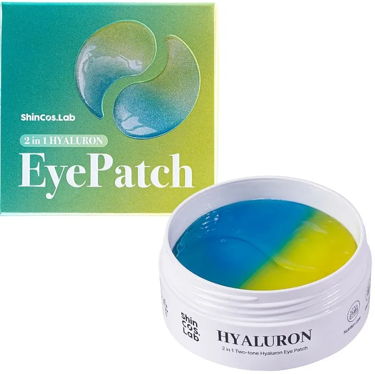 Shincos.Lab 2in1 Two Tone Hyaluron Hydrogel Eye Patch Hidratantni flasteri za oči sa hijaluronskom kiselinom i biljnim ekstraktima 2u1