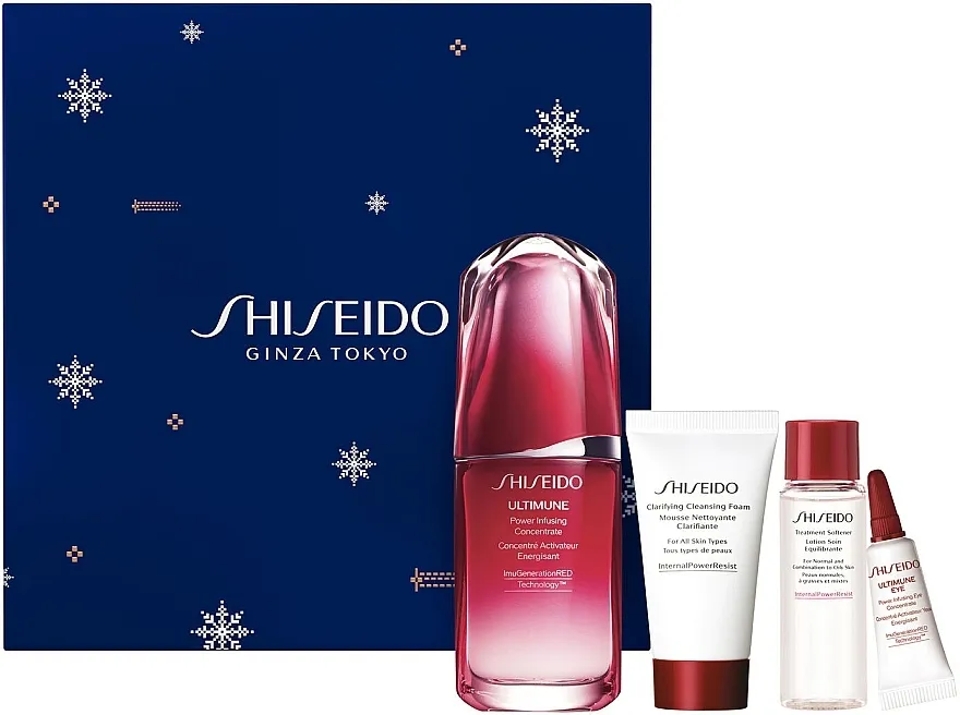 Shiseido Ultimune Holiday Kit (f/conc/50ml + foam/30ml + softner/30ml + eye/conc/3ml) Set