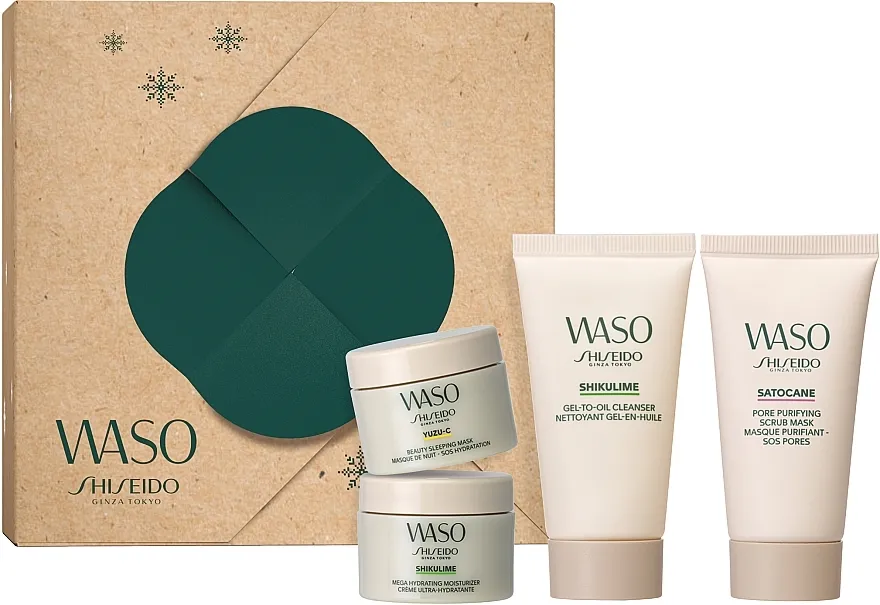 Shiseido Waso Holiday Kit (mask/30ml + gel/30ml + mask/15ml + cr/15ml) Set