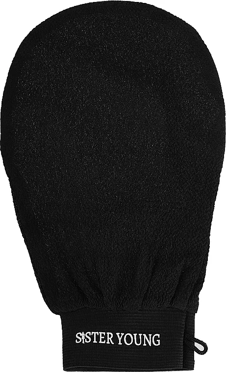 Sister Young Exfoliating Glove Black Piling rukavica za telo, crna