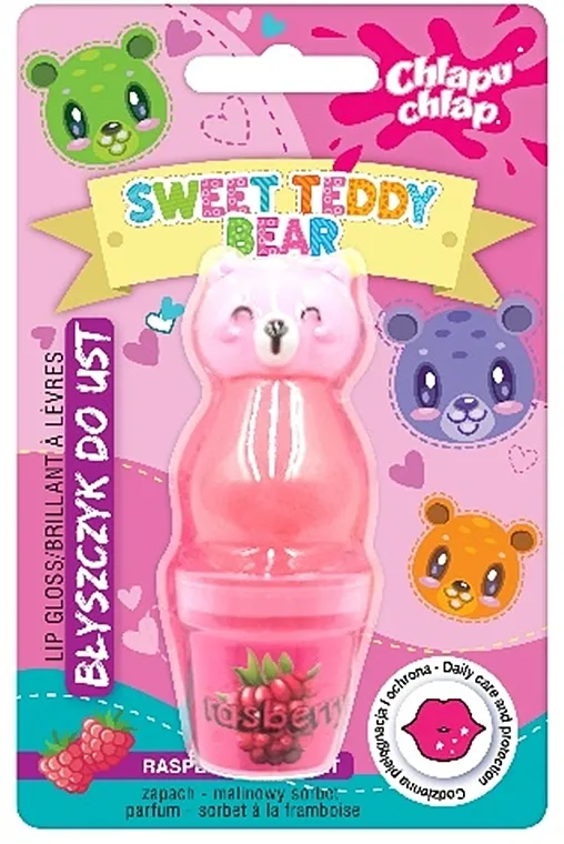 Sjaj za usne u obliku medveda, sa ukusom sorbeta od maline Chlapu Chlap Lip Gloss Sweet Teddy Bear