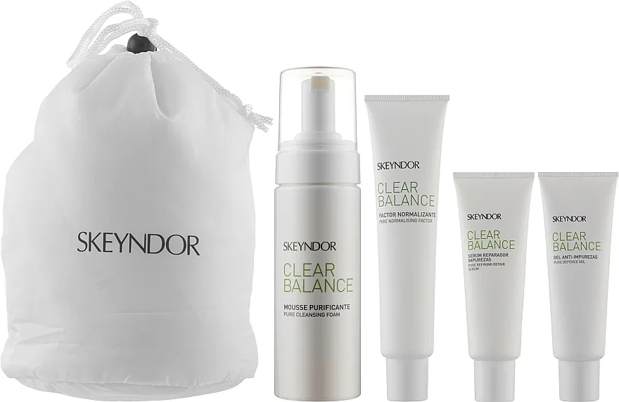 Skeyndor Clear Balance Set (mousse/150ml + gel/50ml + ser/75ml + emulsion/50ml + bag)