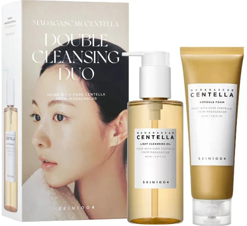 Skin1004 Madagascar Centella Double Cleansing Duo (foam/150 ml + oil/200 ml) Set kozmetike za čišćenje lica Centella