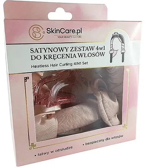 SkinCare 4-in-1 Hair Curler Set-Solid Set mekih satenskih viklera za hladno uvijanje kose