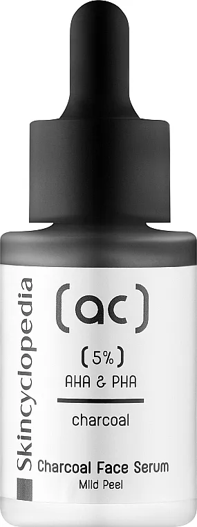 Skincyclopedia Charcoal 5% AHA + PHA Complex Serum za lice sa 5% AHA + PHA kompleksom