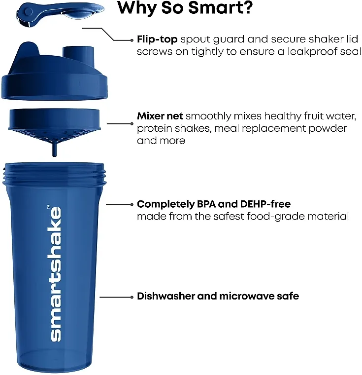 SmartShake Shaker Lite Series Navy Blue Šejker, 1000 ml, plavi
