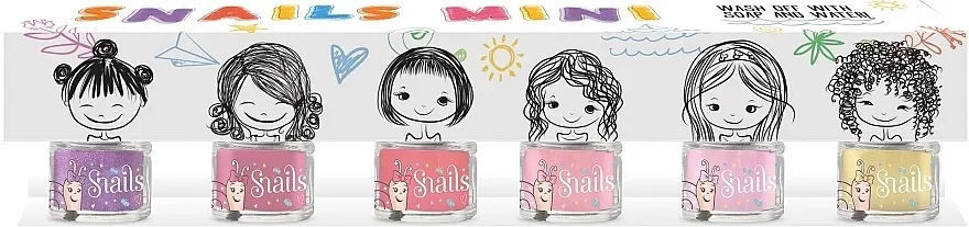 Snails Mini Bebe Set dječjih lakova za stopala 6x7ml