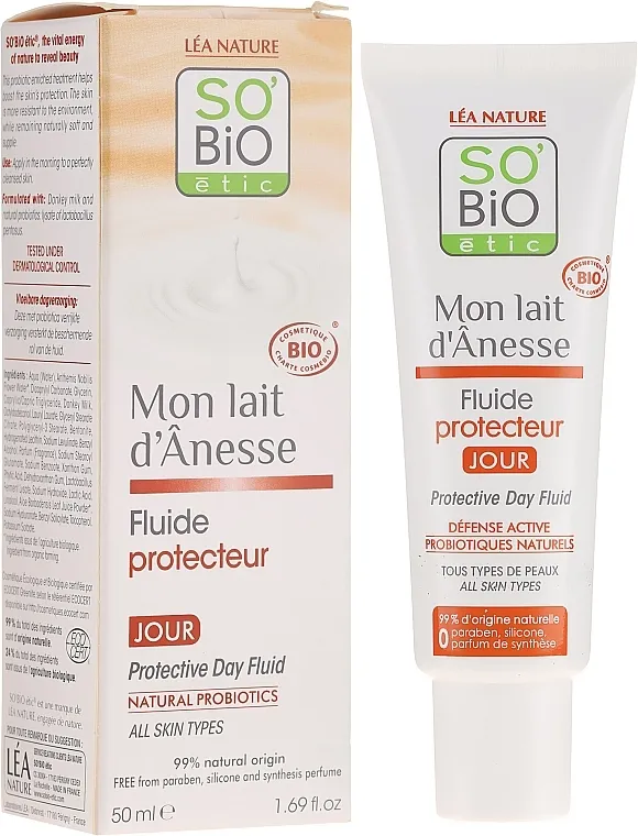 So'Bio Etic Protective Day Fluid Zaštitni dnevni fluid s magarećim mlijekom