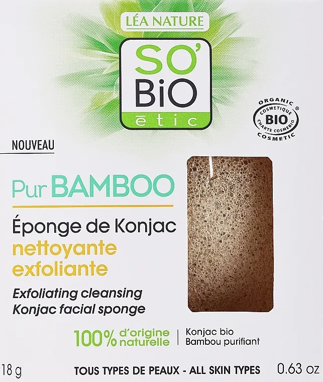 So'Bio Etic Pur Bamboo Exfoliating Cleaning Konjac Facial Sponge Spužva za pranje