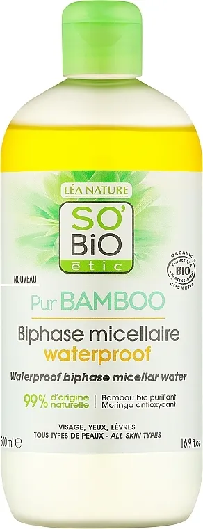So'Bio Etic PurBAMBOO 2-Phase Micellar Water Dvofazna micelarna voda za dubinsko čišćenje i uklanjanje šminke