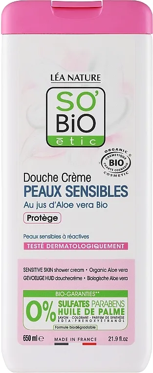 So'Bio Organic Aloe Vera Protective Shower Gel Sensitive Skin Gel za tuširanje