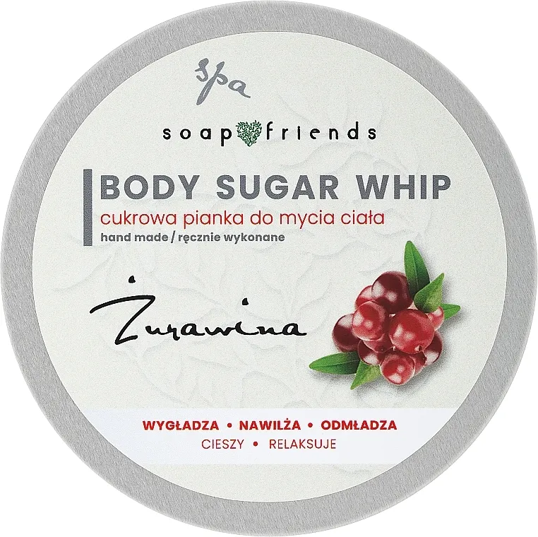 Soap&amp;Friends Cranberry Body Sugar Whip Šećerna mousse za tuširanje "Brusnica"