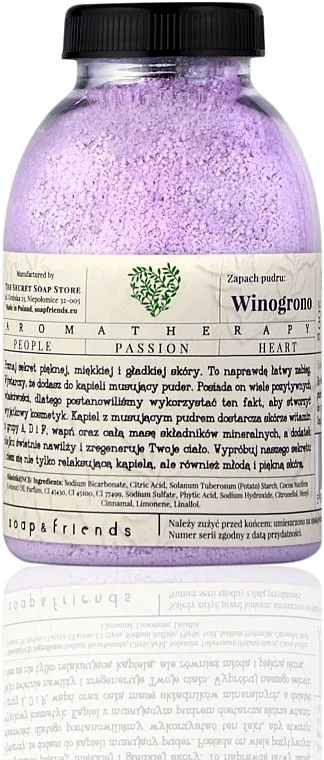 Soap&amp;Friends Puder za kupanje sa aromom grožđa