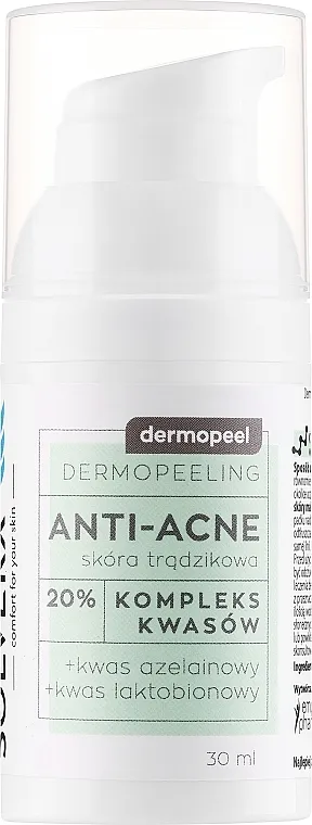 Solverx Dermopeel Peeling Anti-Acne 20% piling lica s azelaičnom i laktobionskom kiselinom