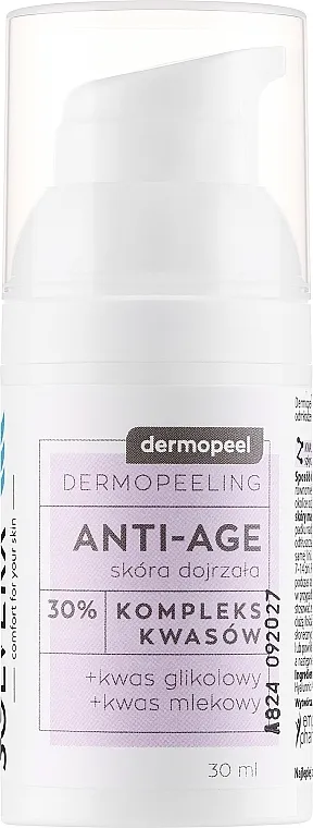 Solverx Dermopeel Peeling Anti-Age Piling 30% za lice s glikolnom i mliječnom kiselinom