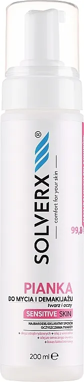 Solverx Sensitive Skin Cleansing Foam Pjena za čišćenje osjetljive kože