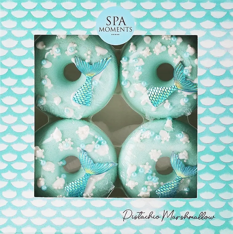 Spa Moments Pistachio Marshmallow Fizzy Bath Donuts Kugle za kupanje, krofne