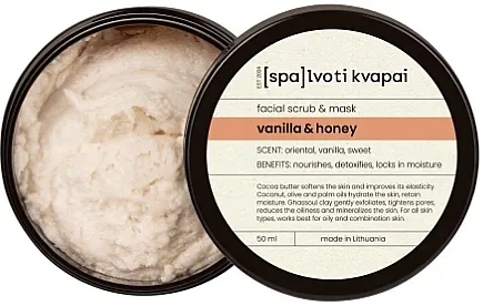 Spalvoti Kvapai Facial Scrub Piling maska za lice od vanile i meda