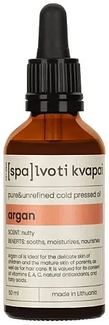 Spalvoti Kvapai Pure &amp; Unrefined Cold Pressed Oil Hladno ceđeno ulje "Argan"