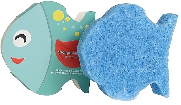 Spongelle Animals Sponge Fish Body Wash Infused Buffer Dečiji sunđer za tuširanje za višekratnu upotrebu "Ribica"