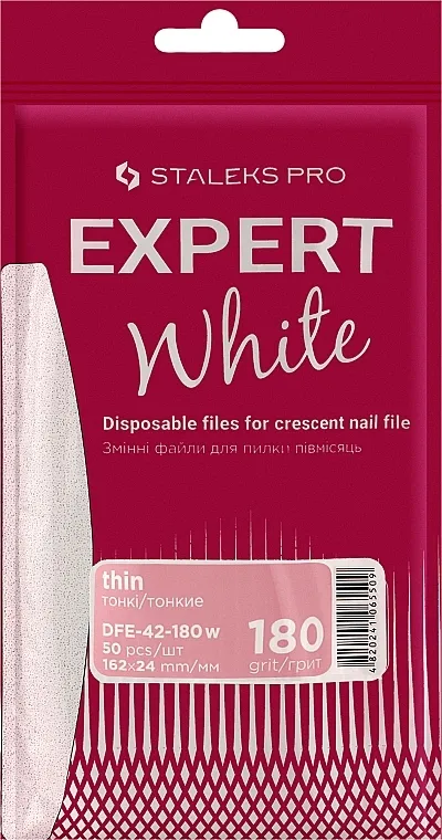 Staleks Pro Expert 42 White (50kom) Set zamjenskih dodataka za turpiju polumjesec, bijela, 180 grit, 50 kom.