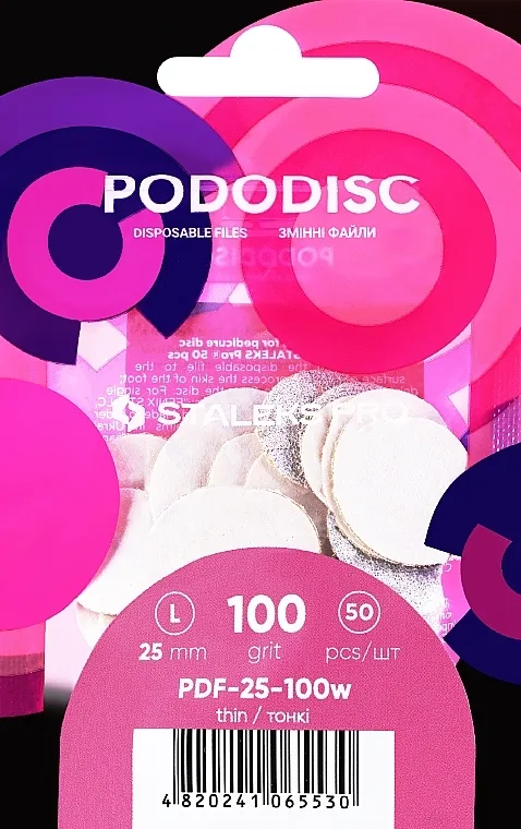 Staleks Pro Zamjenjive datoteke za disk za pedikuru "Pododisc", L, bijela, 100 pijeska, 50 kom.