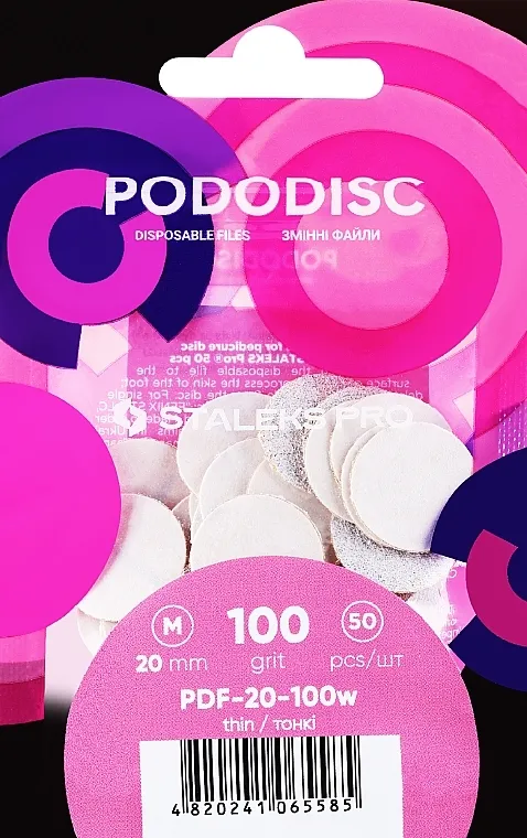 Staleks Pro Zamjenjive datoteke za disk za pedikuru "Pododisc", M, bijela, 100 pijeska, 50 kom.