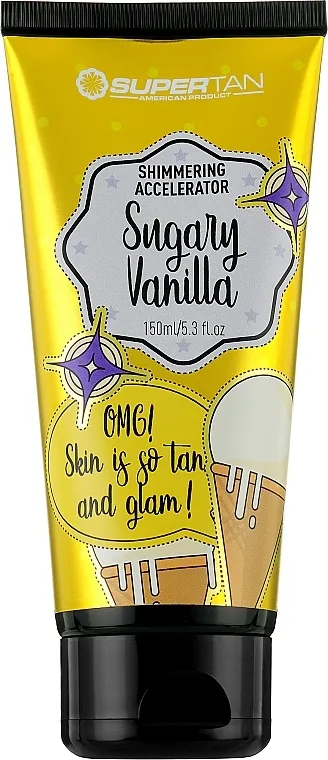 SuperTan Shimmering Accelerator Sugary Vanilla Krema za solarijum sa zlatnim česticama