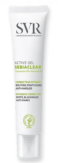 SVR Sebiaclear Active Gel Spots Blackheads Anti-Marks Intensive Cottecror Gel za uklanjanje nedostataka problematične kože