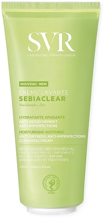 SVR Sebiaclear Moisturising Soothing Cleansing Cream Hidratantna krema za čišćenje kože protiv nesavršenosti