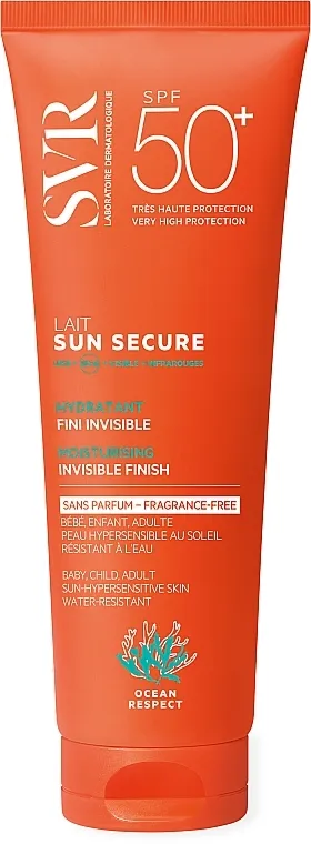 SVR Sun Secure Invisible Finish Moisturizing Sun Lotion SPF50 Fragrance Free Hidratantno mleko za sunčanje sa nevidljivim finišem, bez mirisa