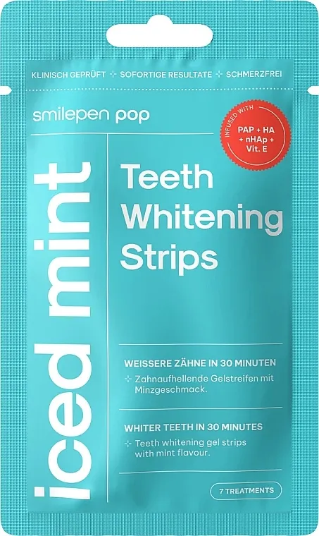 SwissWhite Smilepen Pop Iced Mint Teeth Whitening Strips Trake za izbeljivanje zuba Nana