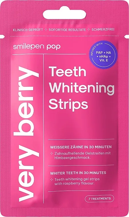 SwissWhite Smilepen Pop Very Berry Teeth Whitening Strips Izbeljujuće trake za zube