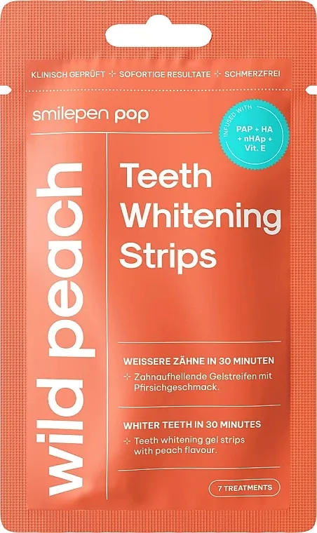 SwissWhite Smilepen Pop Wild Peach Teeth Whitening Strips Izbeljujuće trake za zube