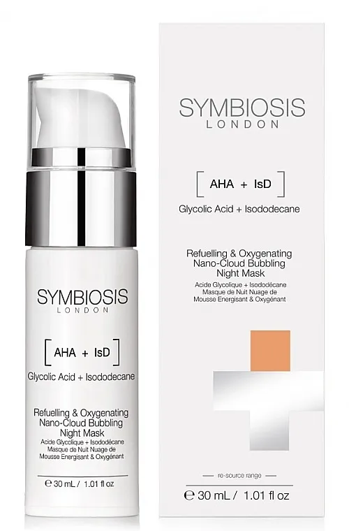 Symbiosis London Refuelling &amp; Oxygenating Nano-Cloud Bubbling Night Mask Noćna maska za lice s kisikom