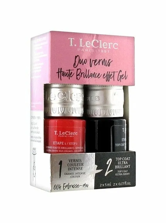 T. LeClerc Duo Vernis Haute Brillance Effect Gel (nail/polish/5ml + top/coat/5ml) Set lakova za nokte