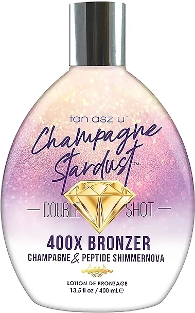 Tan Asz U Double Shot Champagne Stardust 400X Bronzer Losion za samopotamnjivanje sa šimerom, sa hidrirajućim i hranljivim efektom